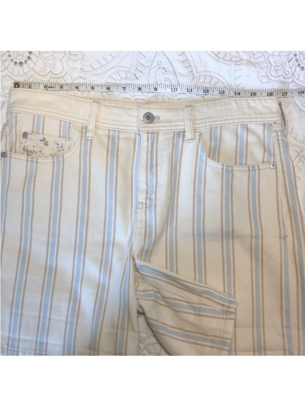 Anthropologie Pilcro Striped Slim Boyfriend Denim Shorts Size 29 EUC - Picture 11 of 14